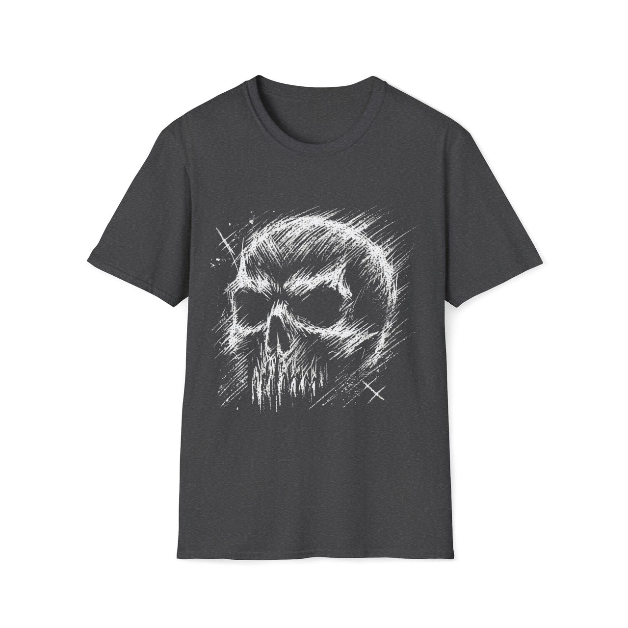 Macabre Threads Dark Heather Doom Sketch – Skull Sketch Shirt
