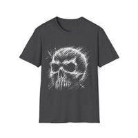 Macabre Threads Dark Heather Doom Sketch – Skull Sketch Shirt