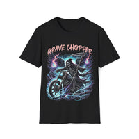Macabre Threads Black Grave Chopper – Grim Reaper Motorcycle T-Shirt