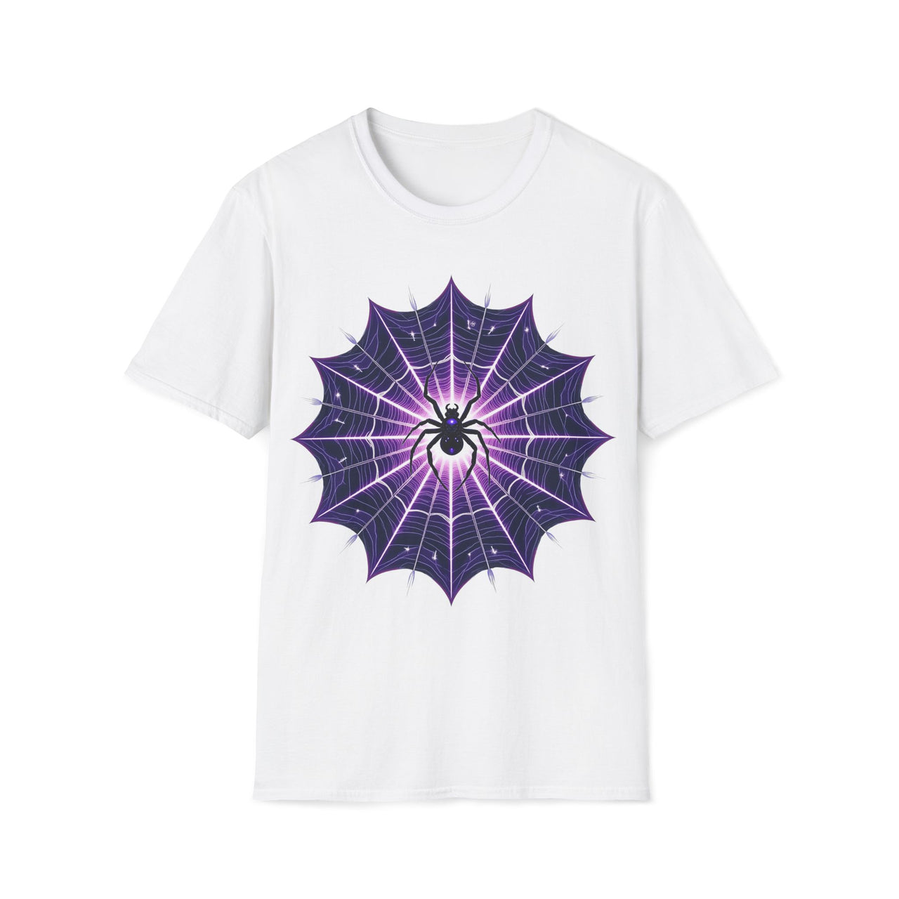 Macabre Threads White Mystic Weave T-Shirt – Gothic Spider Web Graphic Tee