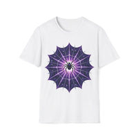 Macabre Threads White Mystic Weave T-Shirt – Gothic Spider Web Graphic Tee