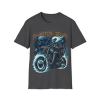 Macabre Threads Dark Heather Phantom Rider – Skeleton Motorcycle Shirt