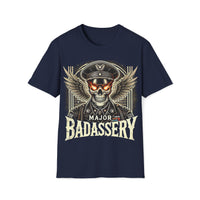 Macabre Threads Navy Dark Authority – Military Skull Shirt