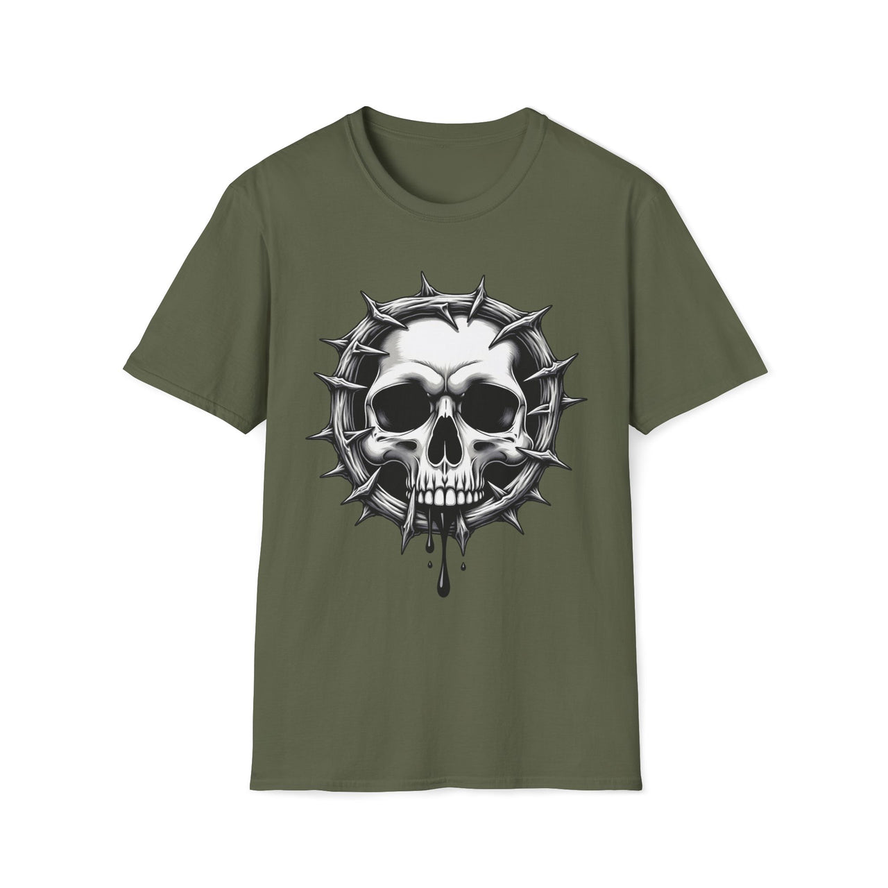 Macabre Threads Gothic Skull Thorned Skull T Shirt – Dark Gothic Graphic Tee