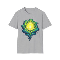 Macabre Threads Sport Grey Orb Glow T-Shirt – Gothic Luminous Orb Graphic Tee
