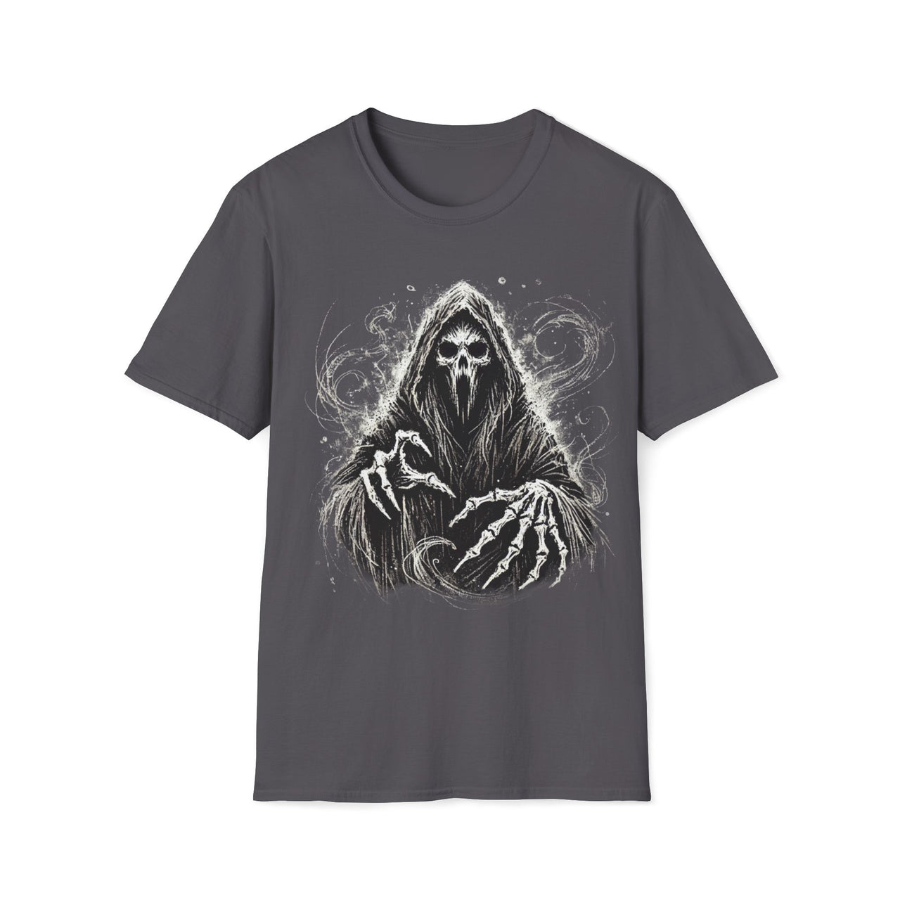 Macabre Threads Charcoal Phantom Shroud – Gothic Phantom Reaper T-Shirt
