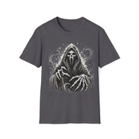 Macabre Threads Charcoal Phantom Shroud – Gothic Phantom Reaper T-Shirt