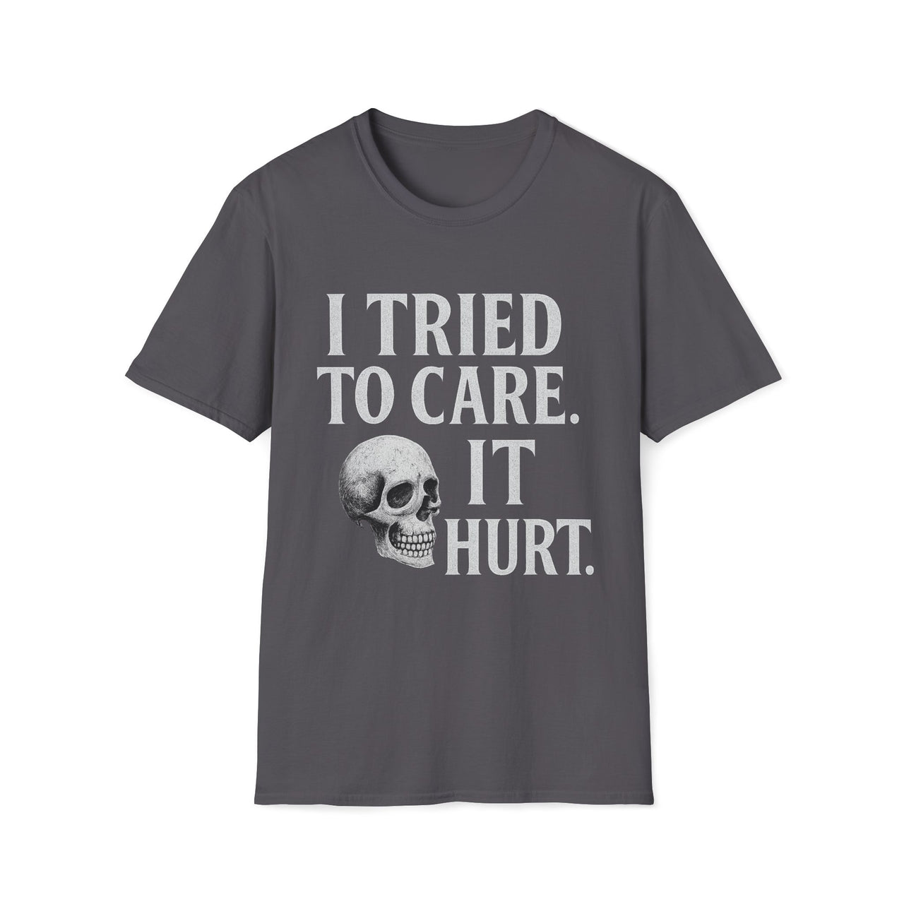 Careless Remains T-Shirt – I Tried to Care Skull Tee