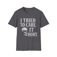 Careless Remains T-Shirt – I Tried to Care Skull Tee