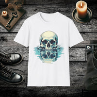 Waves Reflection Skull Reflection T Shirt – Gothic Water Skull Tee