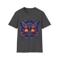 Macabre Threads Dark Heather Ethereal Wings – Cosmic Butterfly T-Shirt