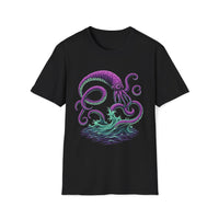 Macabre Threads Black Eldritch Surge T-Shirt – Deep Sea Monster Gothic Design