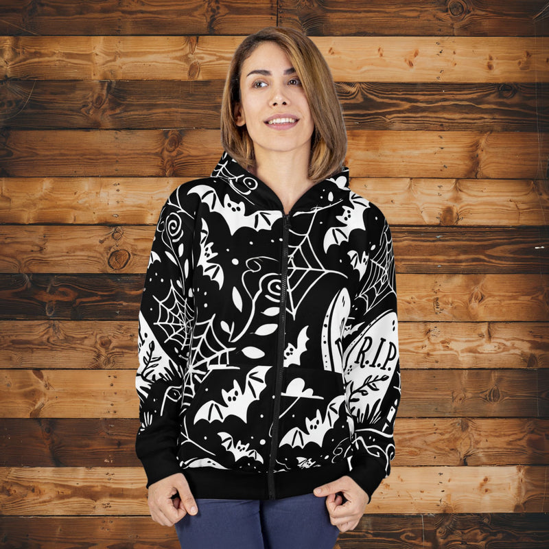 Graveyard Whispers Hoodie (full zip)
