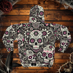 Skull Blossom Hoodie (full zip)