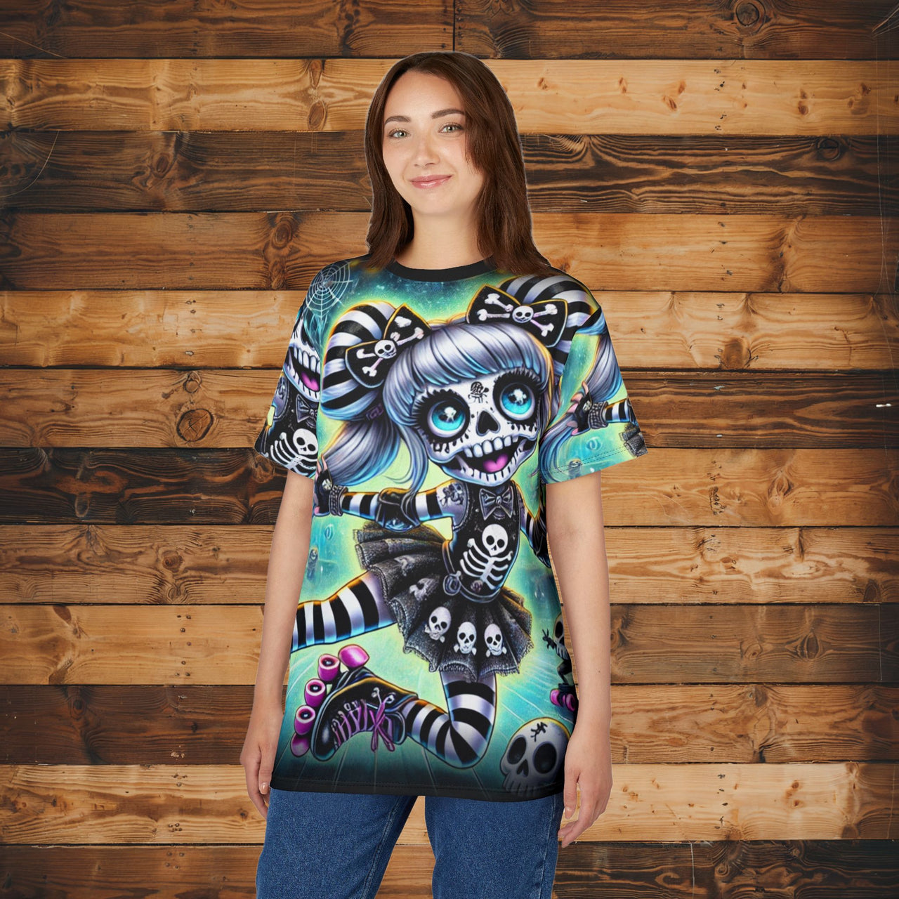 Skelly Skater All-Over Print T-Shirt