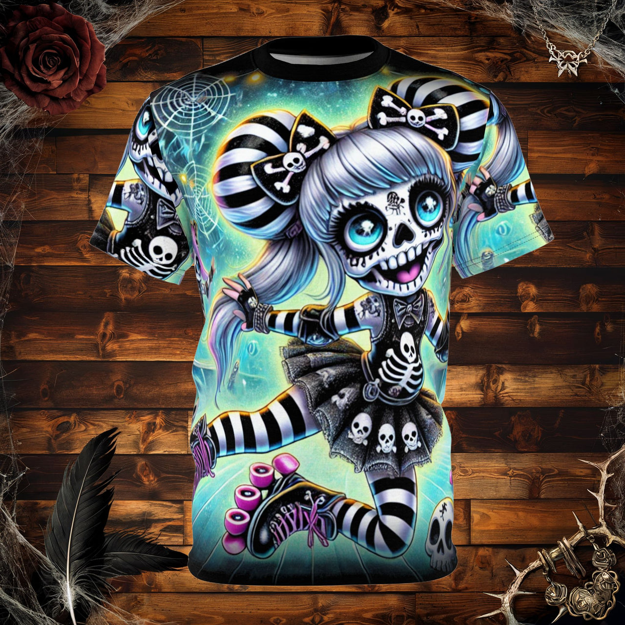 Skelly Skater All-Over Print T-Shirt