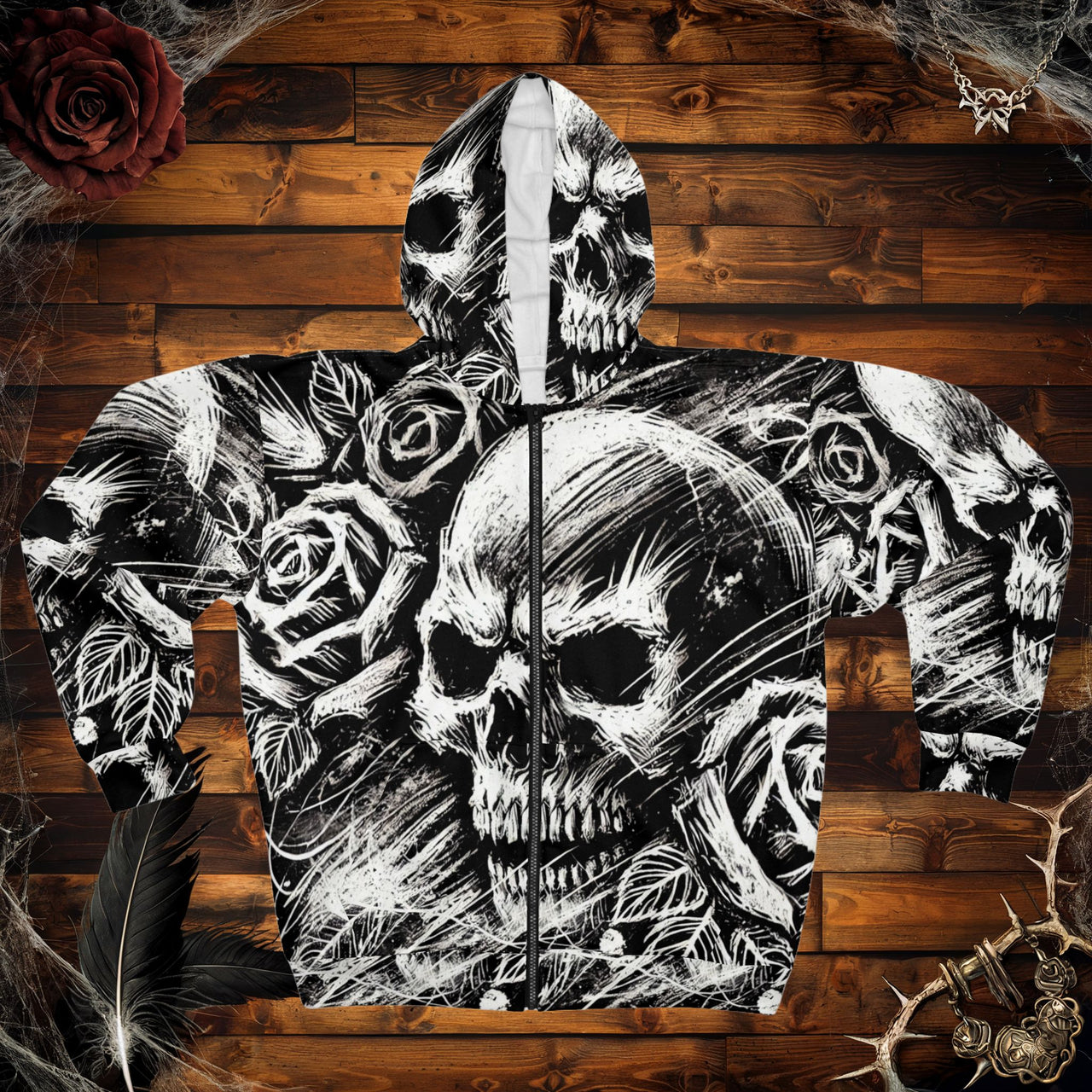 Vile Roses Hoodie (full zip)