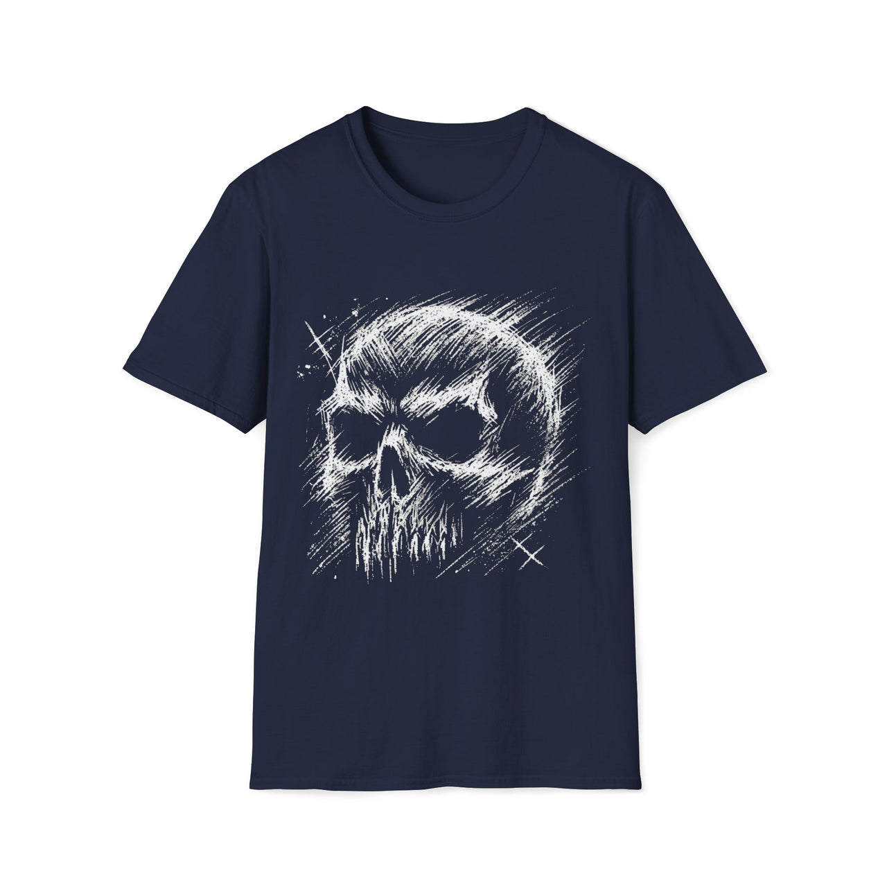 Macabre Threads Navy Doom Sketch – Skull Sketch Shirt