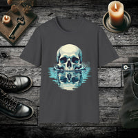 Waves Reflection Skull Reflection T Shirt – Gothic Water Skull Tee