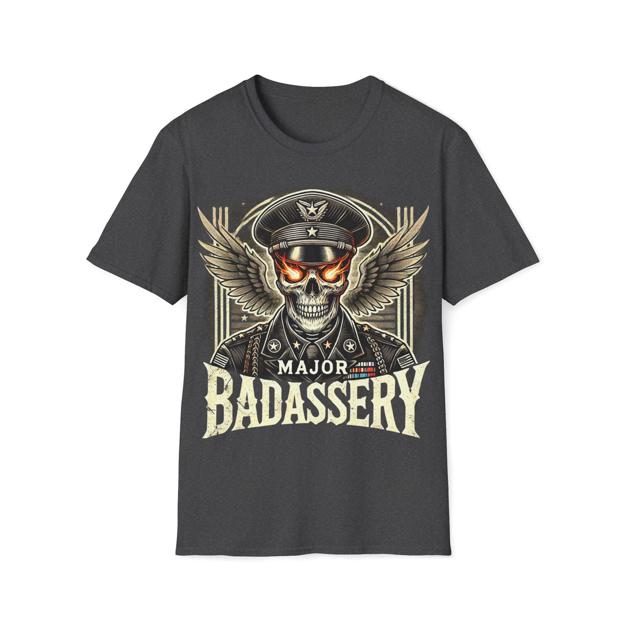 Macabre Threads Dark Heather Dark Authority – Military Skull Shirt
