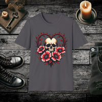 Gothic Bloom Romantic Skull T Shirt – Dark Floral Gothic Tee