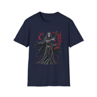 Macabre Threads Navy Reaper Essence – Crimson Scythe T-Shirt