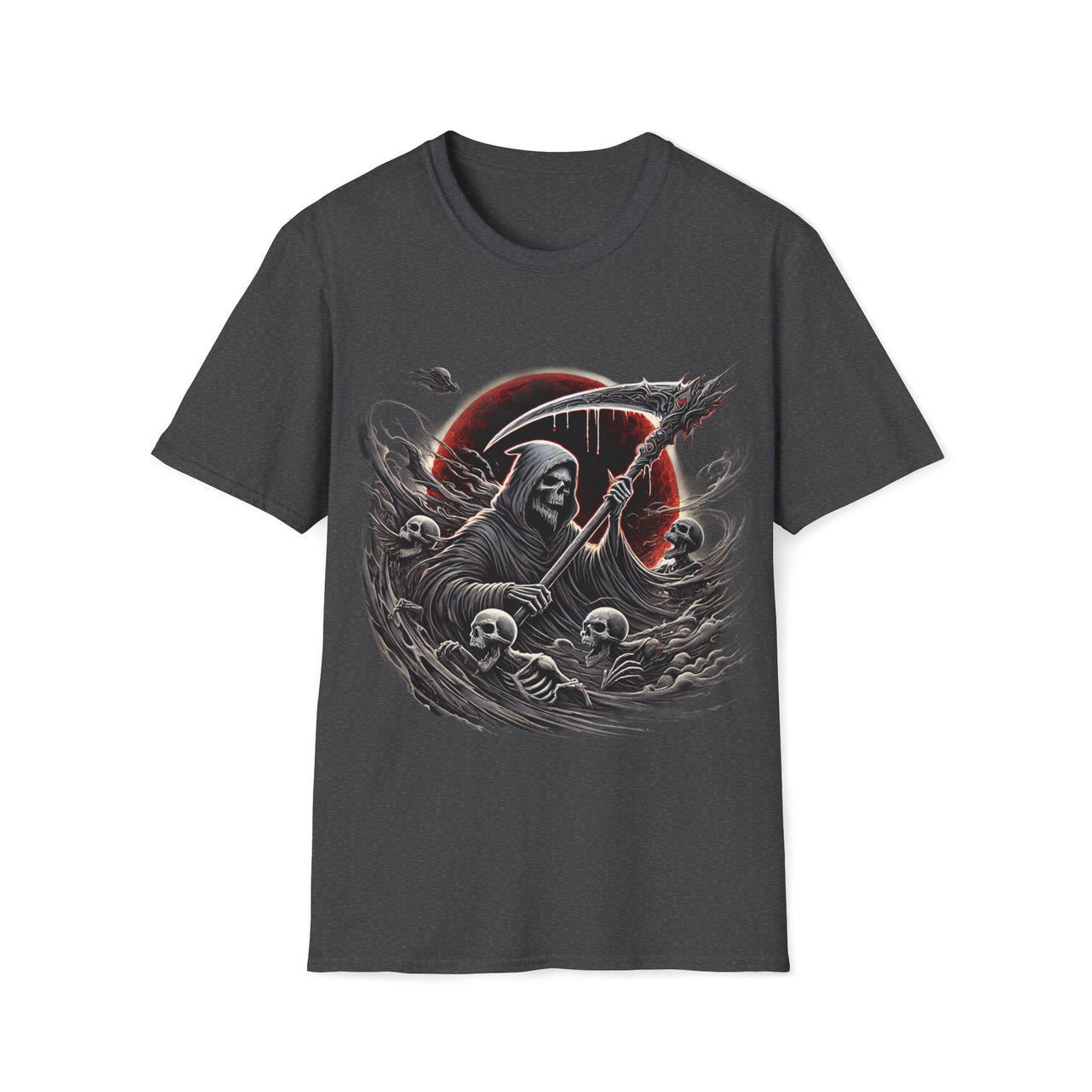 Macabre Threads Dark Heather Eclipse Reaper – Grim Reaper Eclipse T-Shirt
