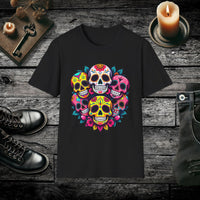Candy Skulls Sugar Skull T Shirt – Día de los Muertos Graphic Tee