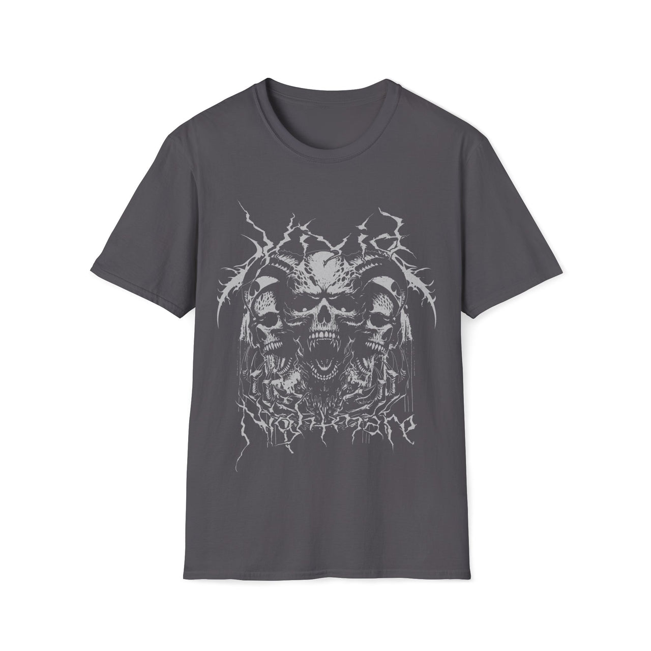 Macabre Threads Charcoal Vivid Nightmare T-Shirt – Screaming Skull Horror Tee