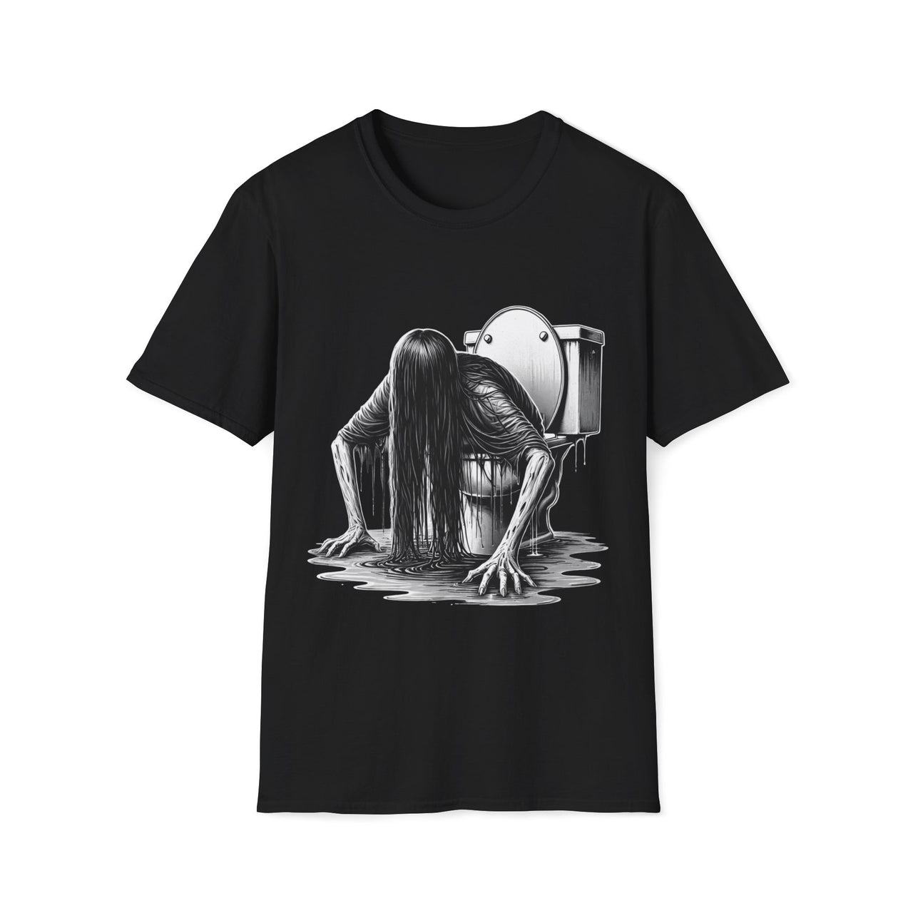 Macabre Threads Black Toilet Terror T-Shirt | Gothic Bathroom Horror Tee