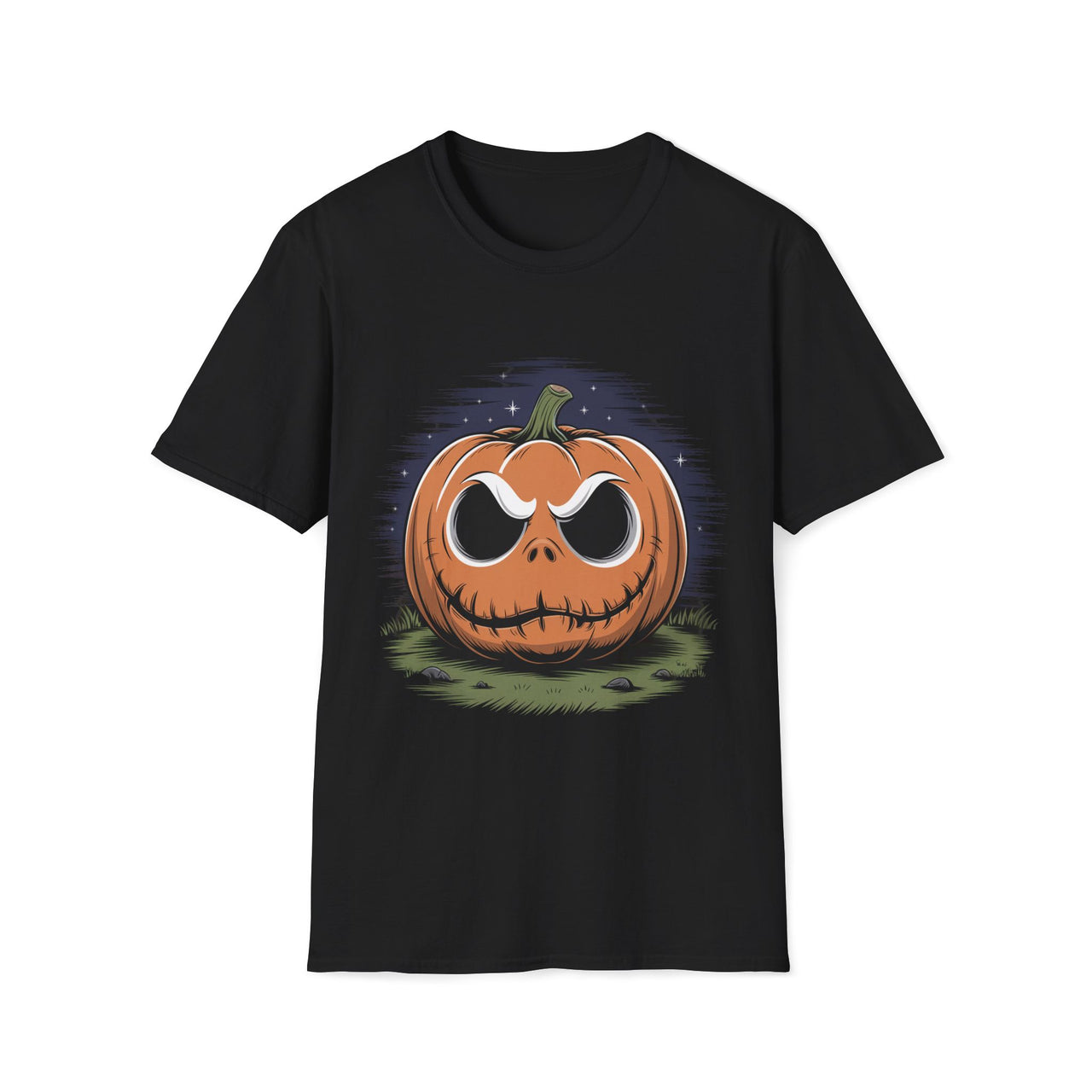 Macabre Threads Black Scary Pumpkin Shirt – Creepy Jack-O’-Lantern Halloween Tee