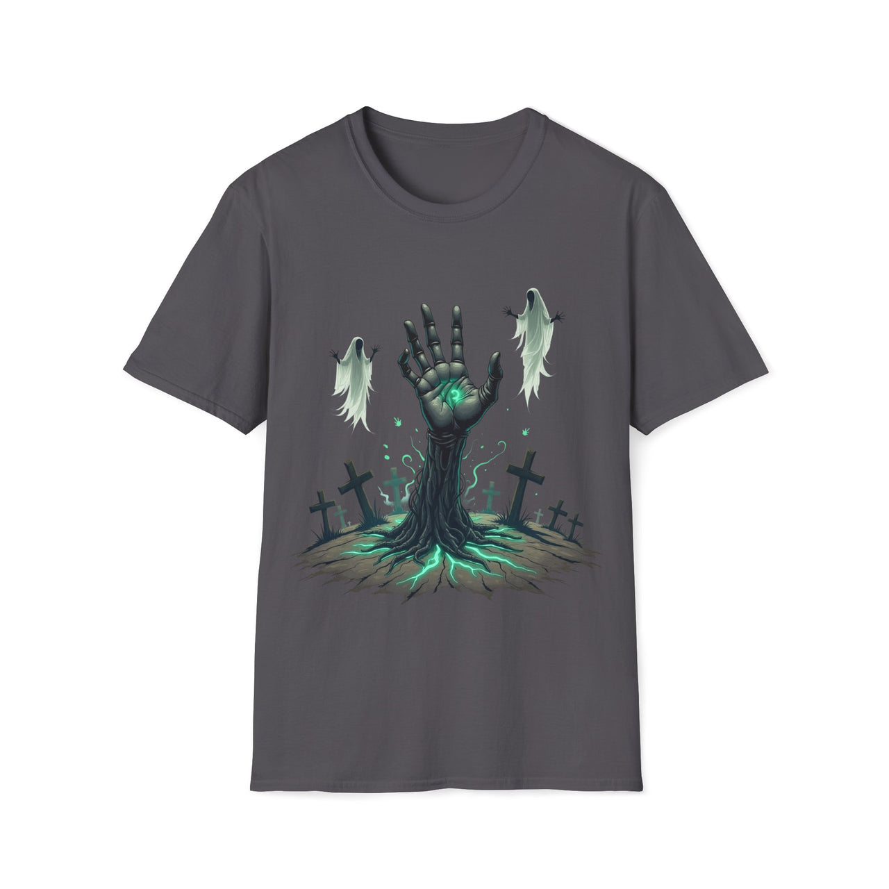 Macabre Threads Charcoal Grave Surge - Gothic Resurrection T-Shirt