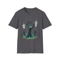 Macabre Threads Charcoal Grave Surge - Gothic Resurrection T-Shirt