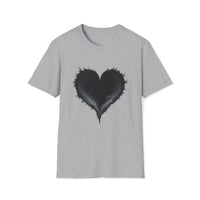 Macabre Threads Sport Grey Vortex Heart T-Shirt – Dark Gothic Smoke Heart Tee