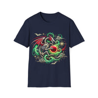 Macabre Threads Navy Infernal Majesty – Gothic Dragon T-Shirt