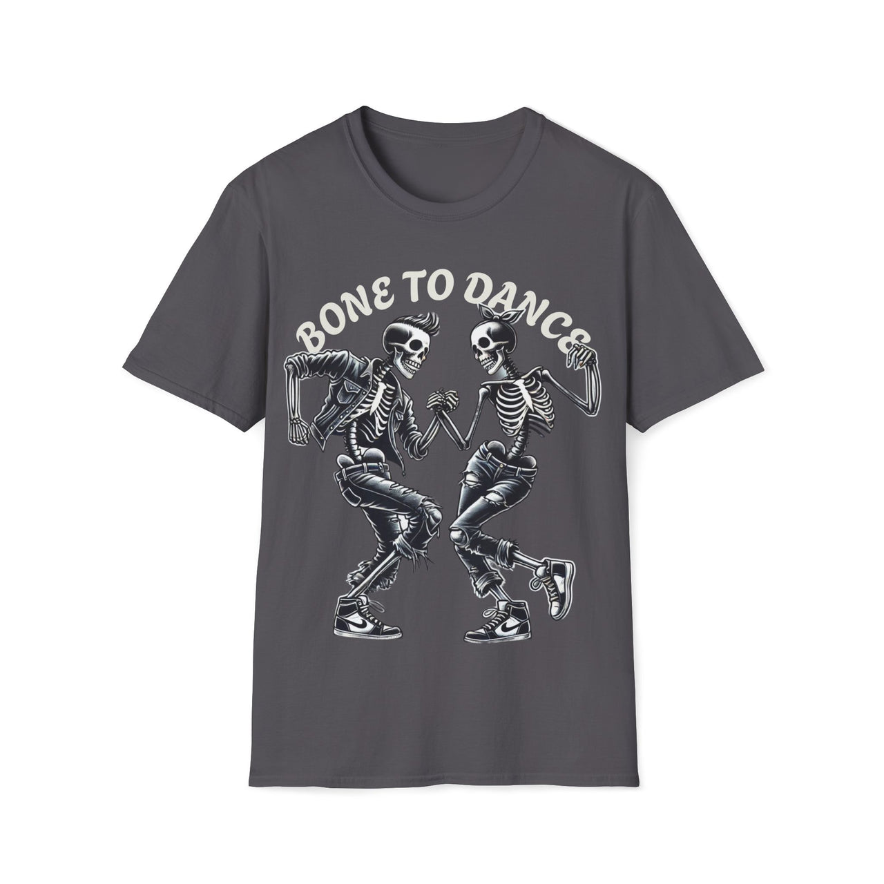 Macabre Threads Charcoal Bone to Dance T-Shirt – Dancing Skeleton Gothic Tee