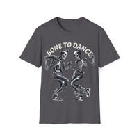 Macabre Threads Charcoal Bone to Dance T-Shirt – Dancing Skeleton Gothic Tee