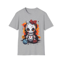 Macabre Threads Sport Grey Voodoo Doll T-Shirt – Creepy Cute Gothic Design