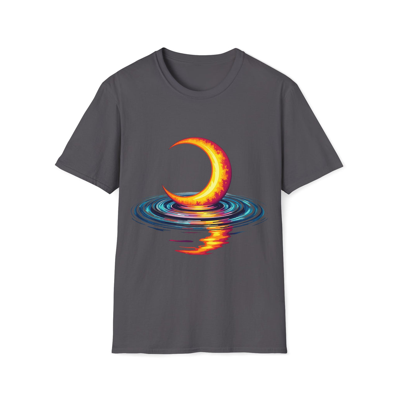 Macabre Threads Charcoal Hypnotic Moon – Lunar Reflection T-Shirt