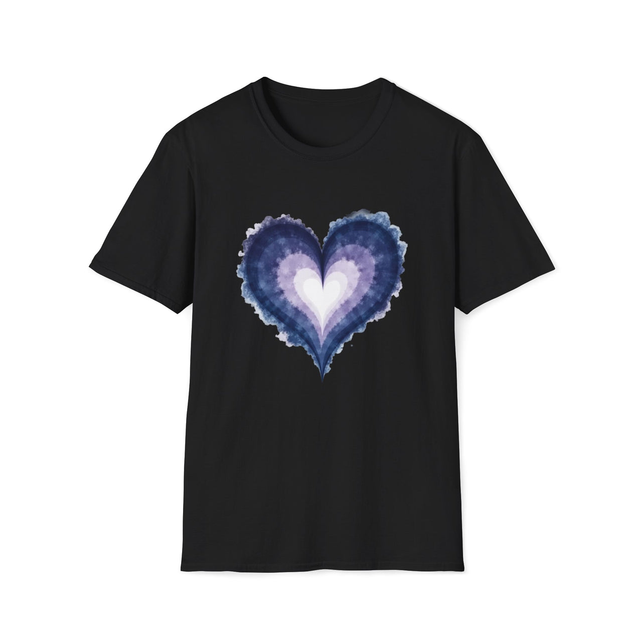 Macabre Threads Black Mystic Heart T-Shirt – Enchanted Gothic Watercolor Heart Tee