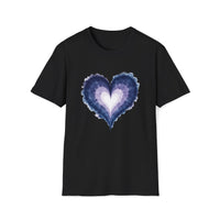 Macabre Threads Black Mystic Heart T-Shirt – Enchanted Gothic Watercolor Heart Tee