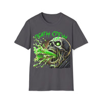 Macabre Threads Charcoal Death Spew – Vomiting Skull Shirt