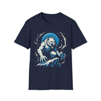 Macabre Threads Navy Lunar Rage Werewolf Tee – Gothic Blue Werewolf T-Shirt