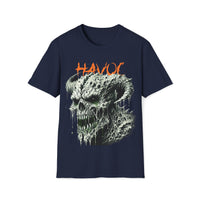 Macabre Threads Navy Havoc – Evil Skull Shirt with Horns