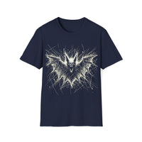 Macabre Threads Navy Nightmare Flight T-Shirt – Screaming Bat Horror Tee
