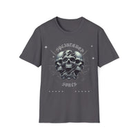 Macabre Threads Charcoal Splintered Souls Skull Graphic Tee – Cracked Gothic Skull T-Shirt