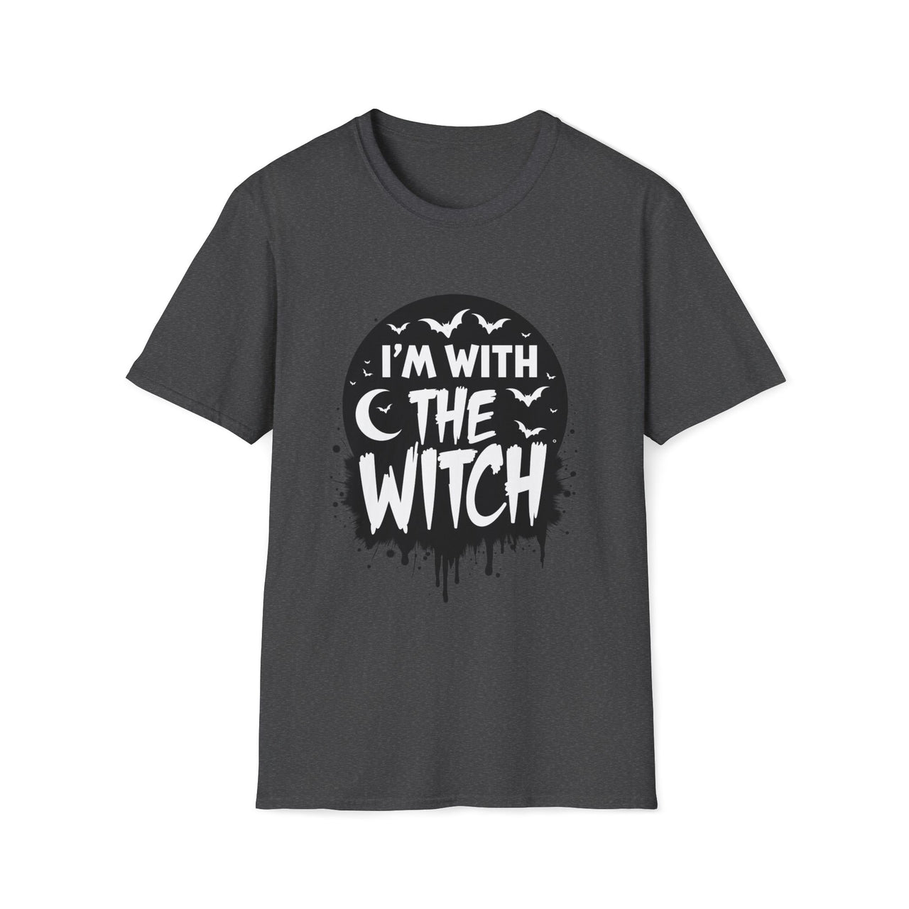 Macabre Threads Dark Heather Witch Vibes T-Shirt – I’m With the Witch Gothic Tee