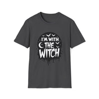 Macabre Threads Dark Heather Witch Vibes T-Shirt – I’m With the Witch Gothic Tee