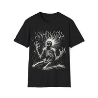 Macabre Threads Black Unhinged T-Shirt – Screaming Skeleton Shock Tee