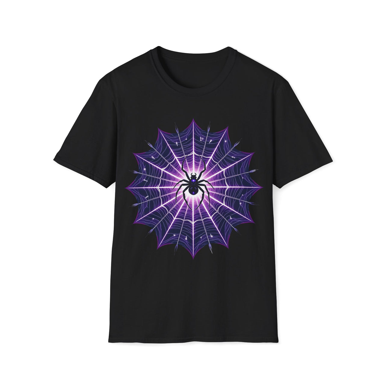 Macabre Threads Black Mystic Weave T-Shirt – Gothic Spider Web Graphic Tee